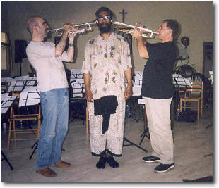 Aldo Bucci con Angelo Olivieri e Butch Morris (Roccella Ionica 2003)