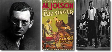 Alan Crosland, il manifesto di "The Jazz Singer" e il personaggio protagonista Al Jolson